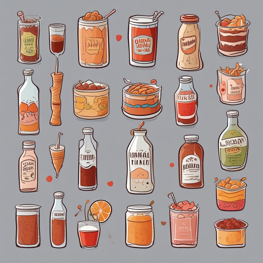 Various drinks and snacks